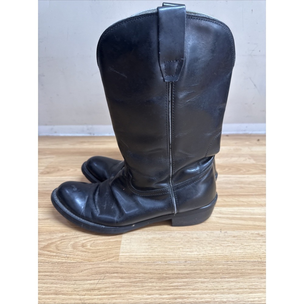 Durango 9690 Men's‎ Size 11D Black Smooth Leather Western Cowboy Pull On Boots